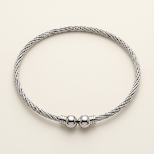 Silver tone twisted wire - silver,