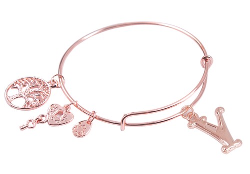 1pcs rose gold color - color, initial