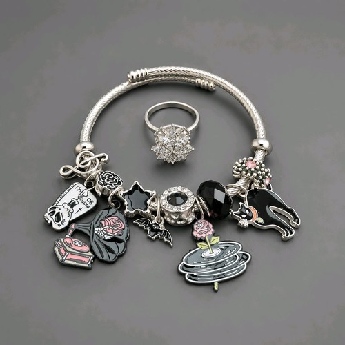 Gothic bangle spinner ring - gothic,